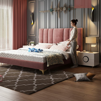Luxus Schlafzimmer Möbel Komplett 3tlg. Set Bett 2x Nachttische Modernes