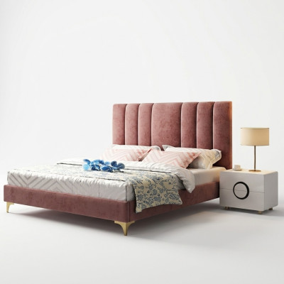 Luxus Schlafzimmer Möbel Komplett 3tlg. Set Bett 2x Nachttische Modernes