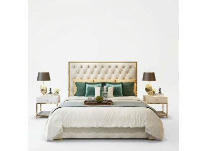 Doppelbett Schlafzimmer Luxus Hotel Ehe Bett 2x Nachttisch 3tlg. Set Betten