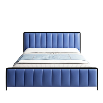 Design Doppelbett Lederbett Betten Bett Leder Schlafzimmer Polster Ehe 180x200