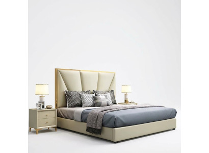 Postel Ložnice Set Design Nábytek Luxus Deko Postele 2x Noční stolek 3-dílný