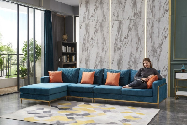 Obývací krajina rohová sedací souprava L tvaru Křeslo Dekorativní set Garnitůra Moderní Sofa Kůže NOVÉ