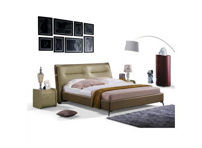 Lederbett Doppelbett Schlafzimmer Samt Betten Bettgestell Nachttisch 3tlg Set