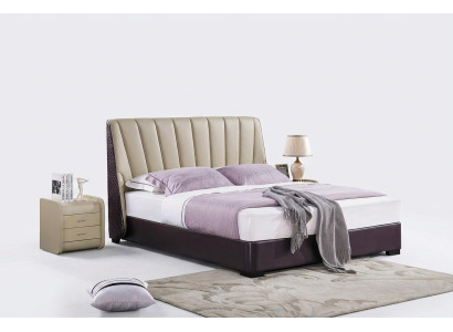 Schlafzimmer Lederbett Komplettes Bett 3 tlg. Garnitur Hotel Sets Nachttischen.