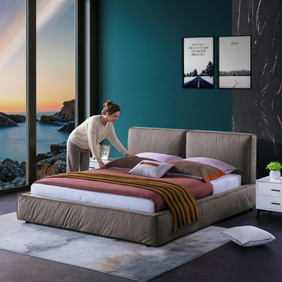Design Schlafzimmer Bett Luxus Holz Betten Doppel Ehe Polster Möbel 180x200cm