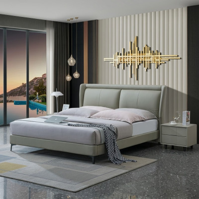 Luxusní postel s polstrováním designu manželské postele pro hotely ložnice textilie