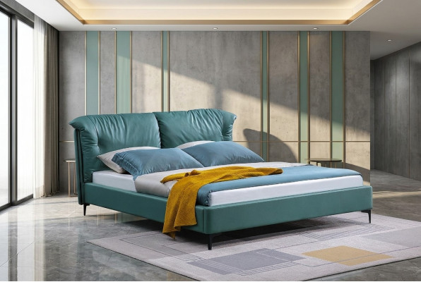 Design Bett Betten Textil Leder Hotel Luxus Polster Ehe Doppel Neu Schlafzimmer.