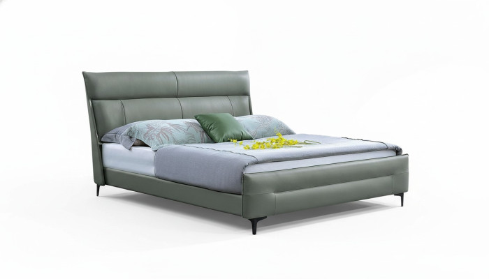 Komplettes Bett Grünes Lederbett Betten Luxus Design Schlafzimmer Möbel 180x200