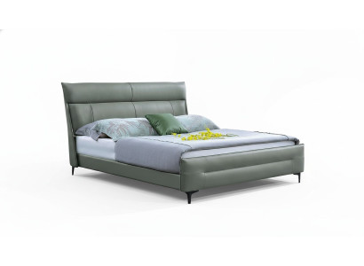 Komplettes Bett Grünes Lederbett Betten Luxus Design Schlafzimmer Möbel 180x200