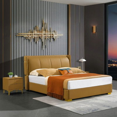 Doppelbett Orange Möbel Betten Schlafzimmer Doppel Bett Beige Hotel
