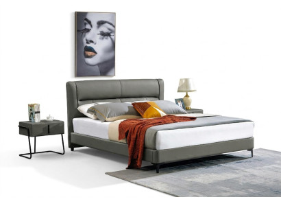 Doppelbett Lederbett Betten Designer Bett Kunstleder Polster Schlafzimmer Neu