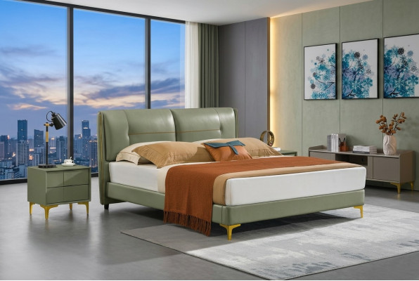 Schlafzimmer Bett 3 Nachttische tlg. Set Design Luxus Betten Holz Doppelbett