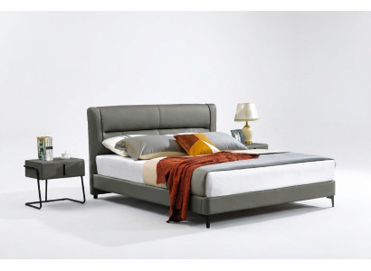 Schlafzimmer Lederbett Komplettes Bett 3 tlg. Garnitur Hotel Sets Nachttischen.
