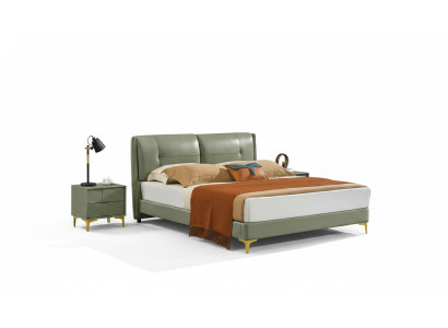 Ložnice Set Postel noční stolek Design Moderní Luxusní Postele Kožené 3 kusy.