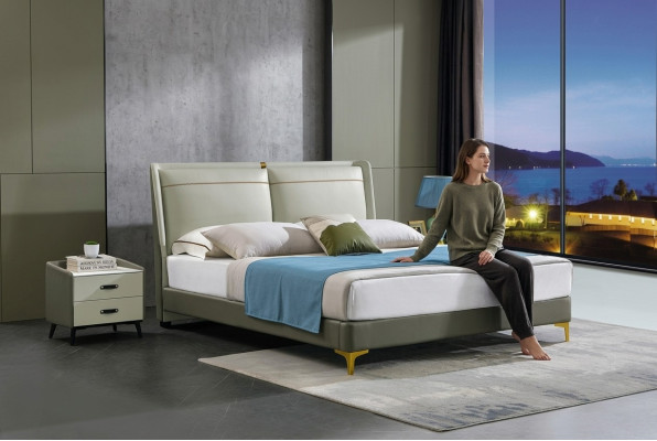Ložnice 3 kusová sada postel 2x noční stolek konzole postele dvojpostelní hotel