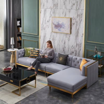 Ecksofa Sofa Couch Ledersofa Wohnlandschaft Luxus Moebel L Form