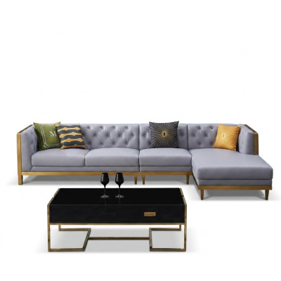 Ecksofa Sofa Couch Ledersofa Wohnlandschaft Luxus Moebel L Form