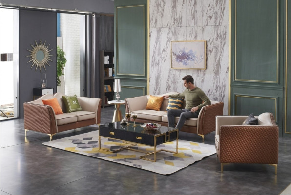 Sofagarnitur 3+2 Sitzer Klassische Garnituren Sofas Leder Couchen Polster