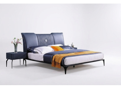 Schlafzimmer Möbel 3tlg. Set Hotel Bett + 2 Nachttische Hochglanz Betten Italien
