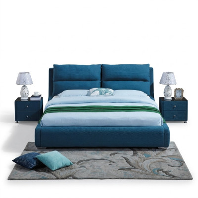 Design Lederbett Schlafzimmer 3tlg. Set 2x Nachttisch Luxus Betten Möbel