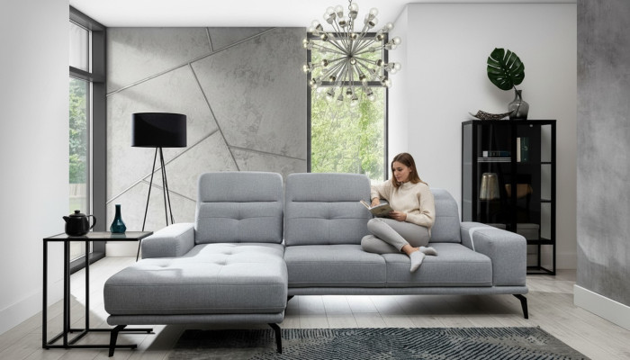L tvar rohová sedací souprava látková sada Designérský obývací povlečení Textilní pohovka Nový