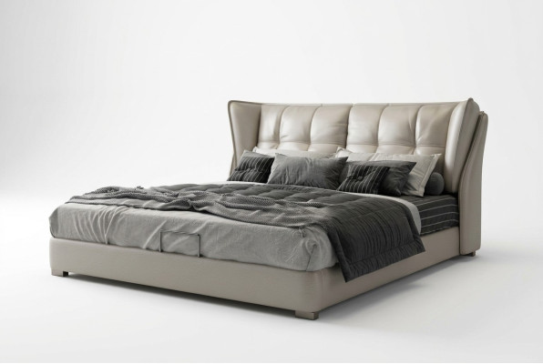 Šedé ložnice postele potah postel chesterfield Italský nábytek