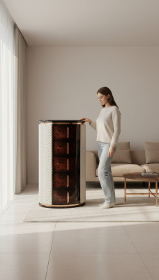 Hochkommode Braune Luxus Schrank Modern Design Möbel Holz Kommoden Wohnzimmer