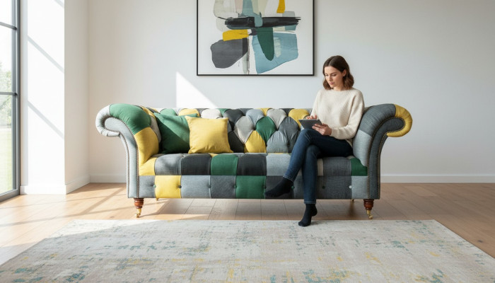 Chesterfield Vícebarevný Obývací Pokoj Moderní Design Pohovky Sofa Nové Kreativní Nábytek