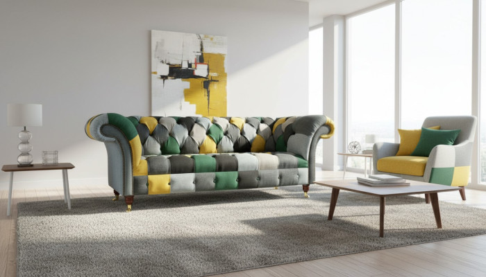 Chesterfield Vícebarevný Obývací Pokoj Moderní Design Pohovky Sofa Nové Kreativní Nábytek