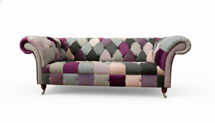 Chesterfield 3místná sedací souprava Designérský nábytek Nový Moderní Design Textilní Obývací pokoj Sedací soupravy