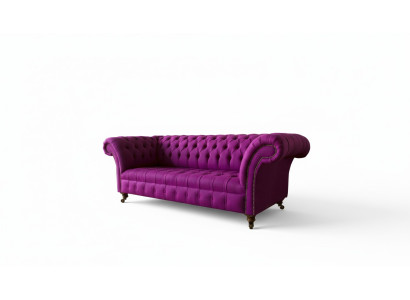 Chesterfield 3místná fialová látková designová pohovka se sedadly a novými kreativními pohovkami.