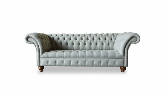 Chesterfield 3místná obývací souprava Moderní Světle Šedá Pohovka Nové Kreativní Tkaniny