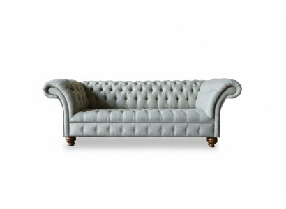Chesterfield 3místná obývací souprava Moderní Světle Šedá Pohovka Nové Kreativní Tkaniny