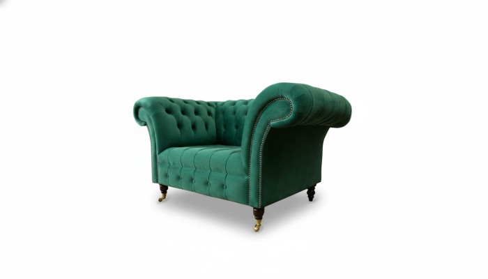 Chesterfield křeslo textil zelené design čalounění nové kreativní obývací pokoj luxus