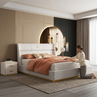 Moderní design postel XXL lůžka Dvojité hotelové textilie 150 180x200cm