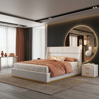 Moderní design postel XXL lůžka Dvojité hotelové textilie 150 180x200cm