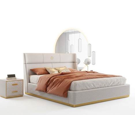 Moderní design postel XXL lůžka Dvojité hotelové textilie 150 180x200cm