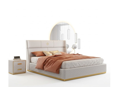 Moderní design postel XXL lůžka Dvojité hotelové textilie 150 180x200cm