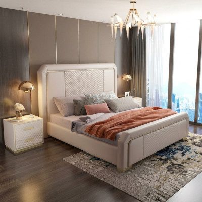 Návrhářská manželská postel pro hotelový luxusní pokoj 180x200cm postelí