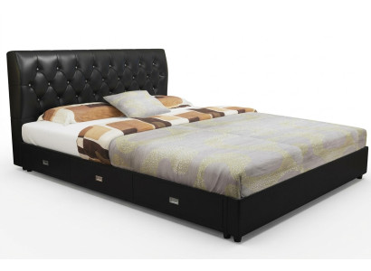 Chesterfield designová postel ložnice textilie kůže polstrování italská.