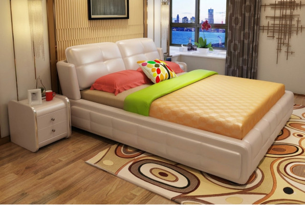 Luxus ložnice postel čalounění dekor design 180x200cm dvojlůžková hotelová postel