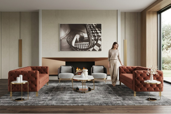 Sofagarnitur Set Sitz Polster 4tlg. Wohnzimmer Set Couchen Luxus