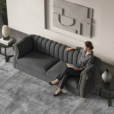 Designer Pohovka 3 Místná Moderní Pohovky Čalouněné Design Pohovka Třísedadlová