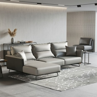 Designer Ledersofa Ecksofa Polster Eck Couch Sitz Eck L Form Garnitur Sofa