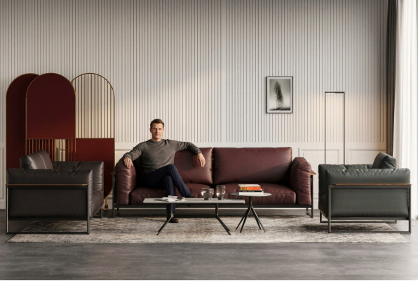 Sofa sestava 3 díly Italský nábytek obývací stěna gauče pohovky polstrované