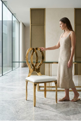Lehn Stuhl Massiv Edelstahl Textil Polster Stühle Esstisch Design Esszimmer