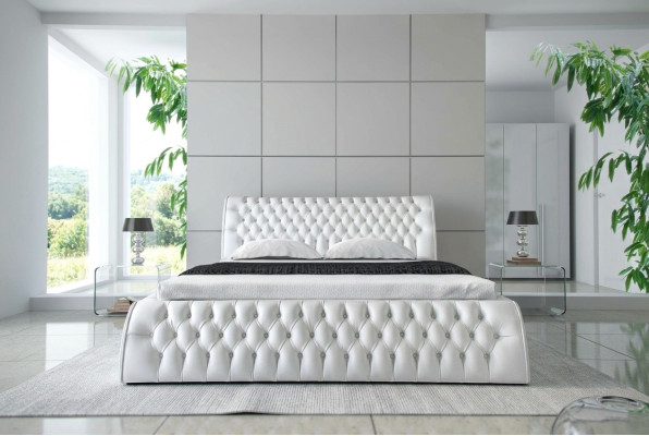 Chesterfield Bett Polster Design Doppel Hotel Betten 180x200 Schlafzimmer Leder