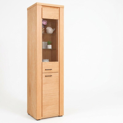 Vitrine Buche Kommode Holz Single Vitrinen Glasschrank Schränke Schrank Möbel