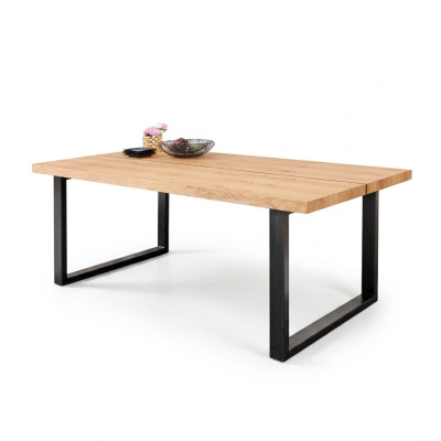 Kovové nohy stůl přírodní dřevo nový klasický posuvný loft stín 180x90.