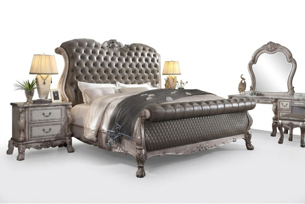 Design Barock Luxus Möbel Nachttisch Betten 180x200 Bett 3tlg. Schlafzimmer Set